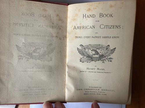 Antique Handbook For American Citizen Things Every Patriot Should Know Mann 1895 - Picture 3 of 5