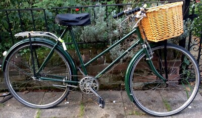 Bicycle Raleigh Ladies 3speed Vintage Green basket racks bell pump