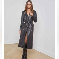 L’agence Celina Leather Trench Coat