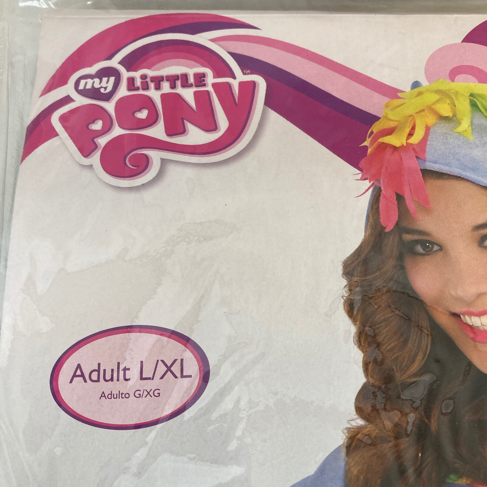 Costume Rainbow Dash adulto con cappuccio ritagliato My Little Pony cosplay grande XL NUOVO