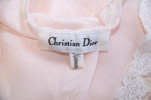 Vintage Christian Dior Pink Slip Dress Nightgown Neiman Marcus Lingerie Lace - Picture 9 of 11