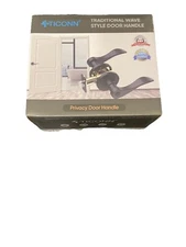 Ticonn heavy duty door handle Wavy Style Black Privacy