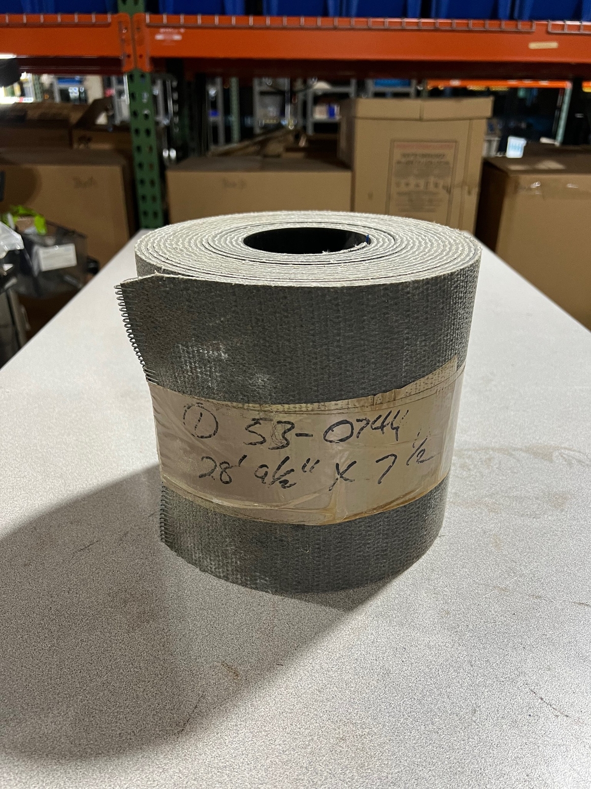 ONE (1) NEW Conveyor Belt #53 53-0744 Rubber Top 28' 9-1/2" x 7-1/2" Laced