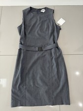 NWT Calvin Klein Belted Gray Sleeveless Midi Dress Size 10  NWT