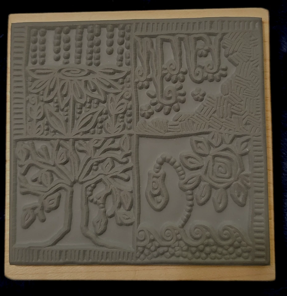 Пурпурный деревянный резиновый штамп Four Seasons сделано в Канаде винтажный 4 x 4 - Изображение 4 из 4