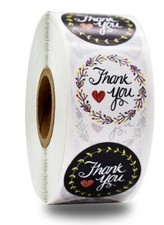 40 THANK YOU FOR YOUR PURCHASE ENVELOPE SEALS LABELS STICKERS 1" ROUND FREE SHIP