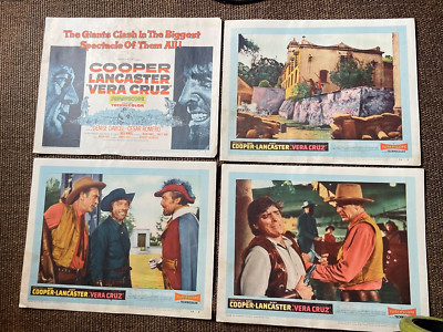 Vera Cruz Original 1954 Set of Original Lobby Cards Gary Cooper Burt Lancaster