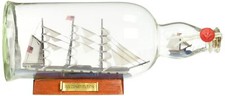 Hampton Nautical USS Constitution Model Ship in a Glass Bottle 11" Brown