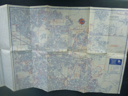 1968 Orange County northwest California street road map Union 76 oil gas - Picture 4 of 4