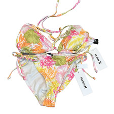 Hurley Bikini Set Women L Floral Print Moderate Coverage Underwire 2 Piece NEW