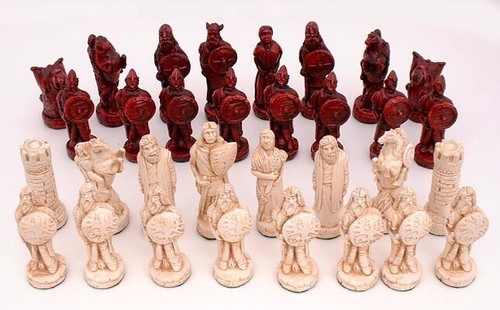 VIKINGS VS. CELTS CHESS MEN - 10TH C. BATTLE - HAND MADE SET (rswd) 291 - Picture 2 of 3