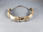 Sterling silver brutalist chunky collar choker torque necklace 14.5” signed