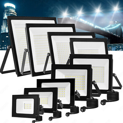 10W 20W 30W 50W 100W 200W 300W 500W LED Fluter Außen Strahler Scheinwerfer 230V 