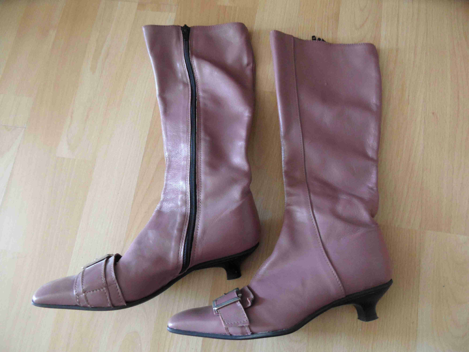 LAVORAZIONE ARTIGIANA hohe Stiefel m. Schnalle altrosa Gr. 36 TOP ZC316