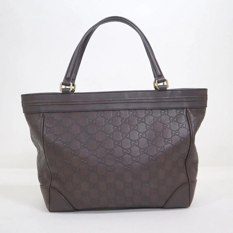 Authentique sac fourre tout Gucci Shima Gucci Sima Mayfair 257061 cuir marron logo GG
