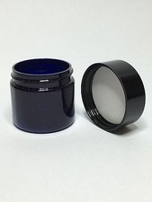 Blue Aromatherapy Jars, Empty Plastic Jar, 50ml Cobalt Blue Jar Ideal For Creams