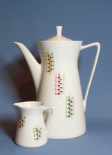 Vintage - 60er Kaffeekanne Milchkännchen Dekor "Ähren" Kanne Milch SCHIRNDING 