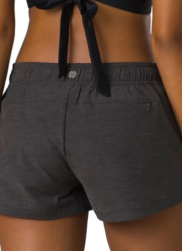 NEW prAna Swim Shorts Women's Size M Black Mid Rise Board Athletic Hybrid Shorts - Picture 6 of 17