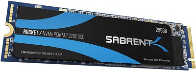Sabrent 256GB Rocket NVMe PCIe M.2 2280 SSD Hochleistungs-Solid-State-Laufwerk (
