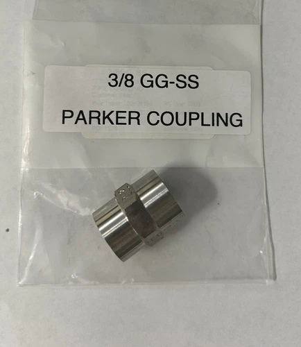 3/8 GG-SS Parker Pipe & Port Coupling GG Pipe Coupling NPTF / NPTF