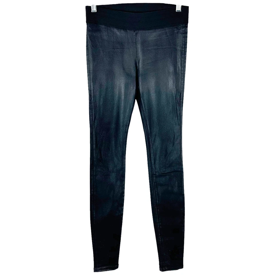 Goldsign Zebra Black Coated Skinny Leggings Jegging Size 27 Foto 3 de 4