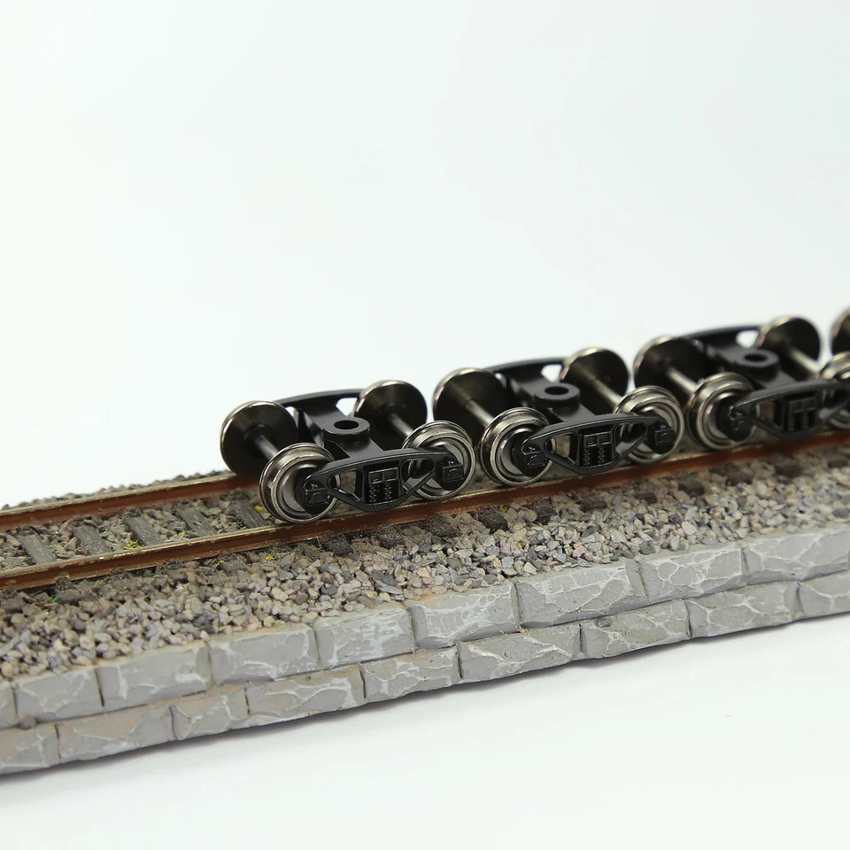 4pcs HO Scale 1:87 Roller Bearing Truck 33" Metal DC Wheels 2-Springs Bogies - Image 4 of 4