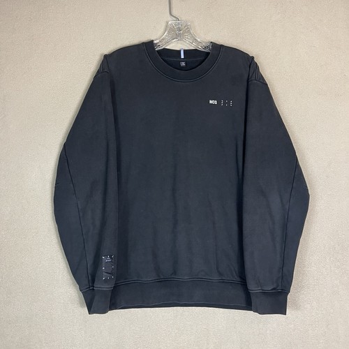 McQ, MCQ Sweatshirt Mens Small Black Crew Neck Graphic Print Regular Fit Designer