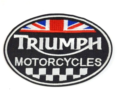 Triumph Motorcycles USA Racing Patch Bügelflicken gestickter Aufnäher oval