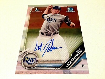 Seth Johnson 2019 Bowman Chrome Draft 1st Bowman Rookie Autograph CDA-SJ TBRays 