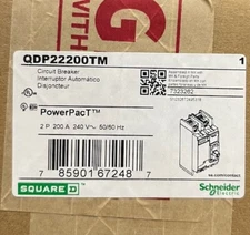 SQUARE D QDP22200TM 2P 200A 240V CIRCUIT BREAKER *NEW