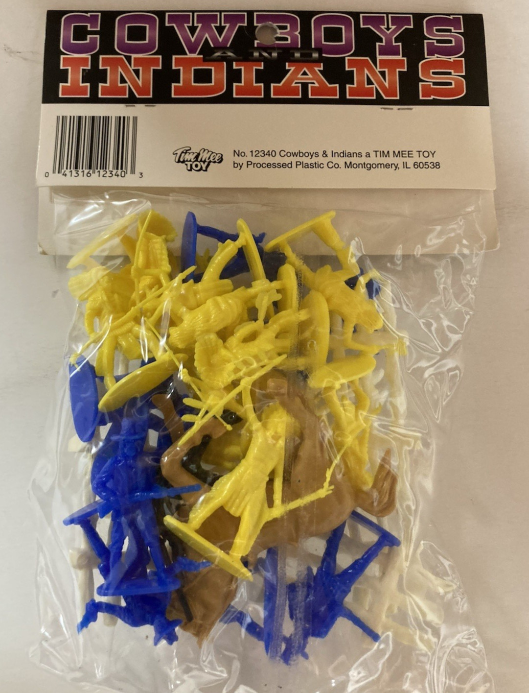 Vintage Tim Mee Processed Plastic Cowboys & Indians lot 1:32 Scale # 12340