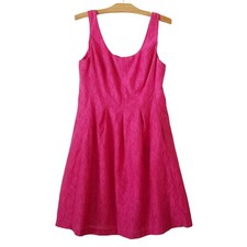 Nine West Women's Sz 14 Fit & Flare Dress Sleeveless Hot Pink
