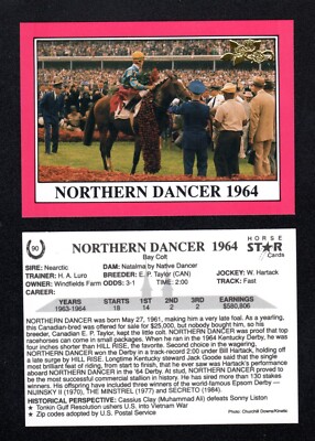 Northern Dancer 1964 Kentucky Derby Winner 1990 Horse Star Cards Gold Foil Rare!