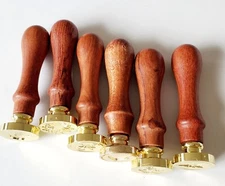 Wax Seal Stamp Rosewood Handle Bee Heart Butterfly Rose Flower Set Of 6 