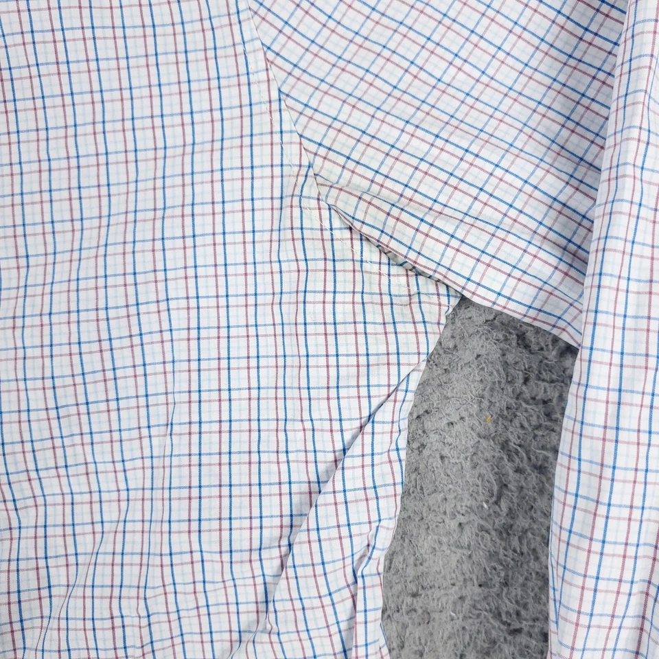 Camisa Penguin Para Hombres 15 Azul Rojo Cuadros Vestido Abotonado Manga Larga * Foto 4 de 4