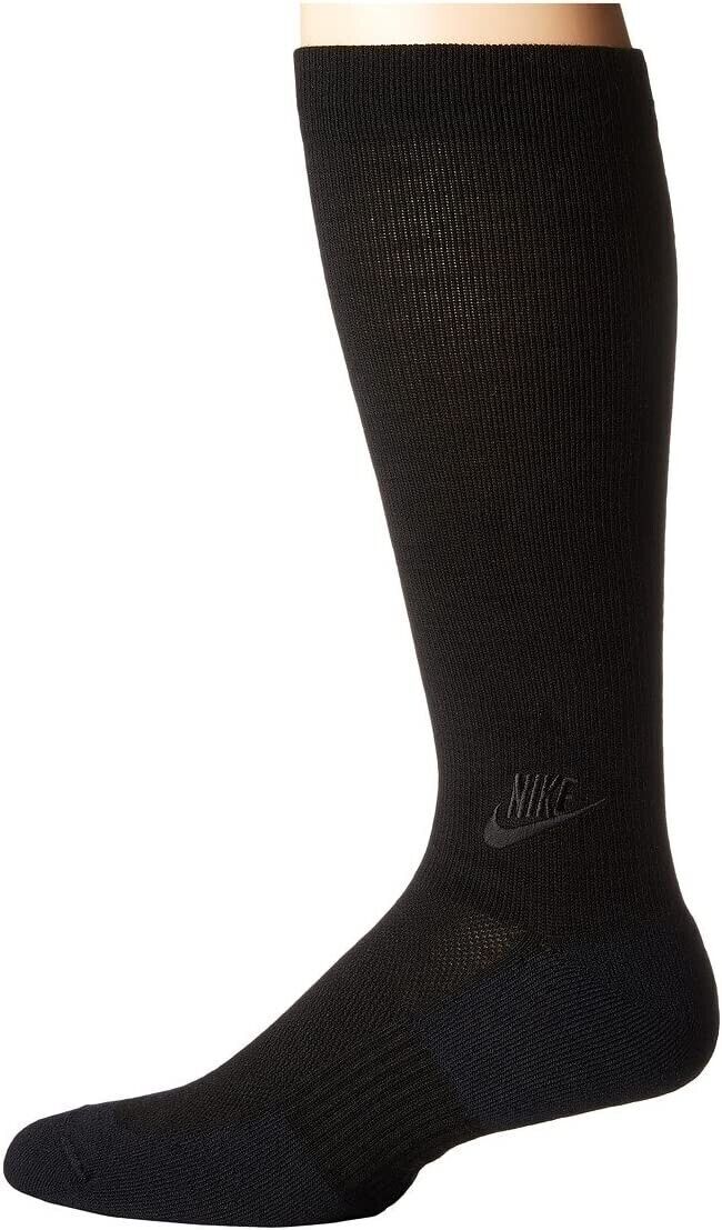 Nike Lightweight Warmth WOOL Socks Black Men's Crew Cut Size  L Men's 8-12