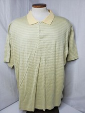 Bobby Jones Players Yellow Striped Polo Golf Shirt Mens XL Short Sleeve