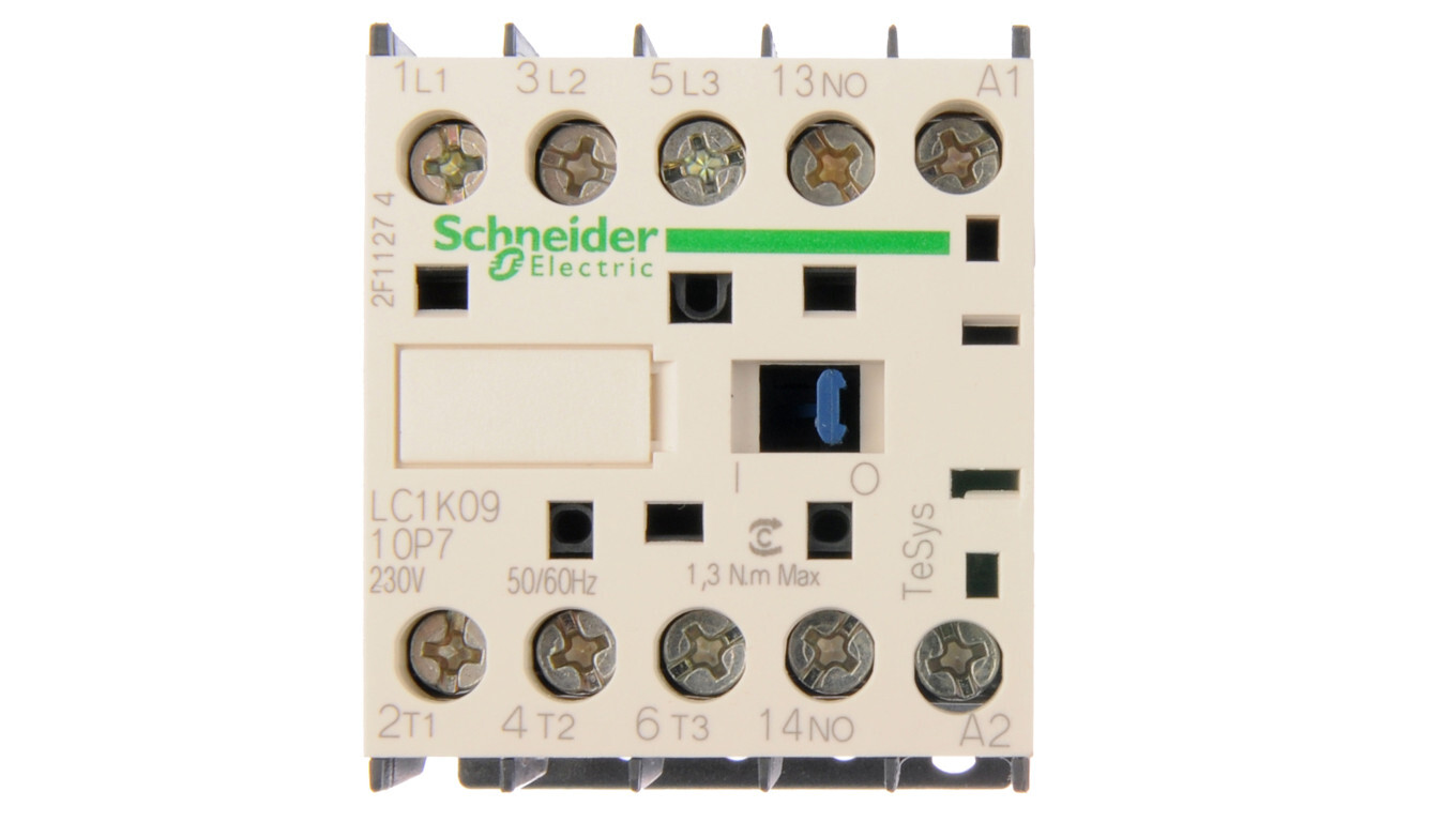 Power contactor 9A 3P 230V AC 1NO 0R LC1K0910P7 /T2UK