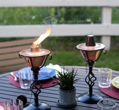 BIRDROCK HOME 2 Pack Outdoor Wide Conical Flame Torches