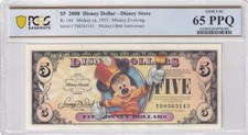 2008 R-144 $5 Disney Dollar Mickey Evolving PCGS Graded 65 PPQ