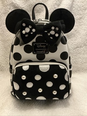 Loungefly Disney Minnie Mouse Exclusive Polka Dot Pearl Mini Backpack Exclusive