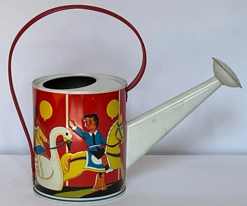 Vintage Wolverine Child's Metal Watering Can Carousel Merry Go Round