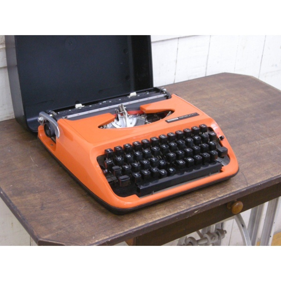 BROTHER YOUNG PLAT オレンジ Brother Young Elite Antique Typewriter Orange Retolo Vintage | eBay