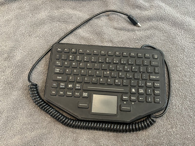 iKey SB-87-TP-M-USB-COILED SKINNYBOARD Slim USB Mobile Keyboard w/Touchpad
