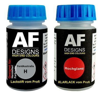 Lackstift für FordAustralia H Hypnotic Silver Metallic + Klarlack je 50ml Autola