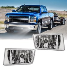 07-14 Silverado Tahoe 07-15 Sierra Yukon Fog Lights Clear Lens w/ Bulbs 12V 24W