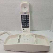VTG AT T Trimline Phone 210 Touch Tone Lighted Push Button Corded Cream Works