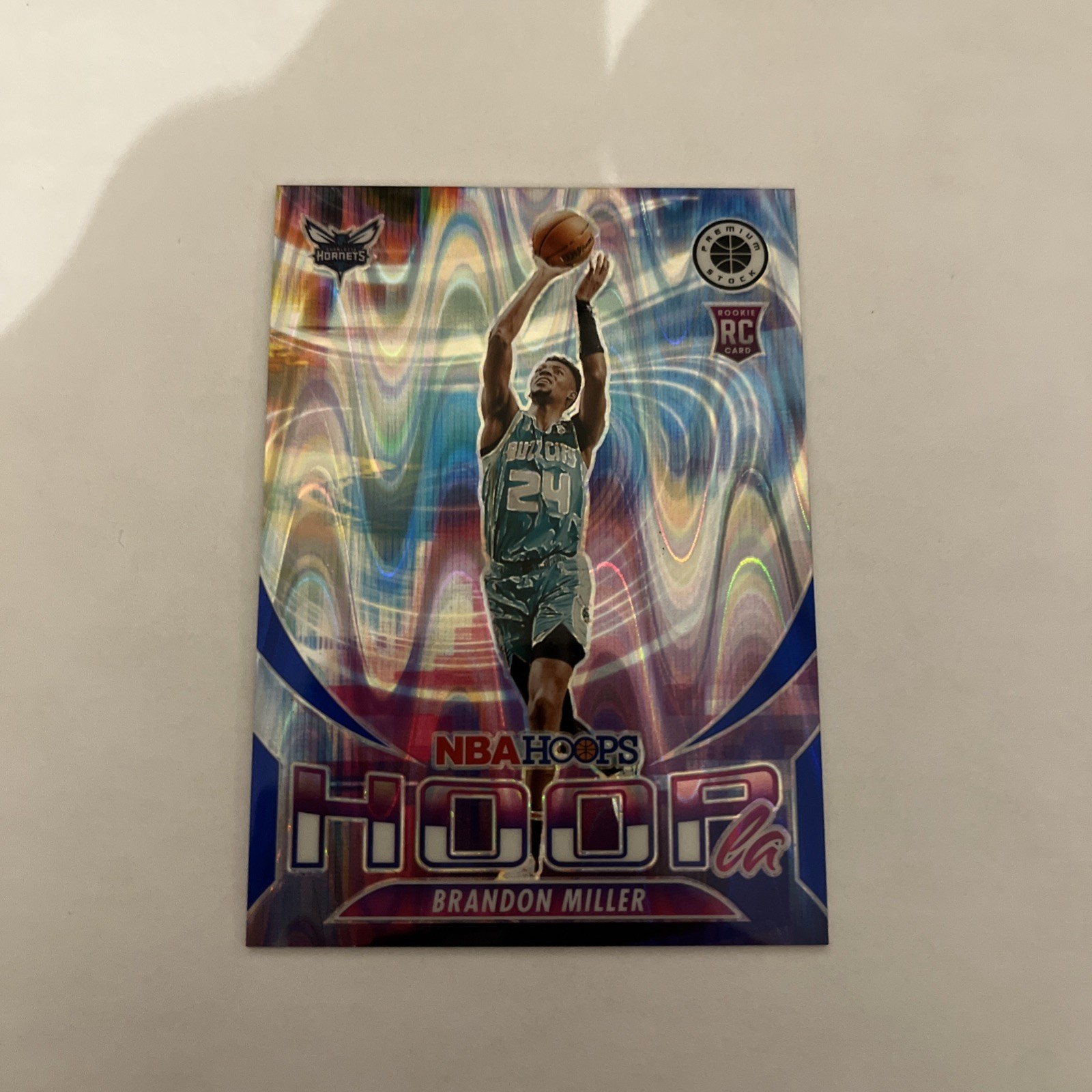 2023-24 Hoops Premium Stock #3 Brandon Miller Hoopla Blue Seismic Prizm #/99