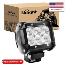 Nilight Led Pods 18W 1260LM Flood Off Road Driving Fog Light Bar Work Lighting f
