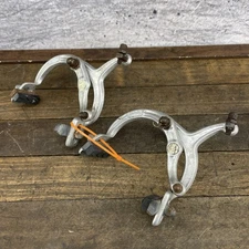 Vintage MX Old School BMX Caliper Brakes 1000 1000A Silver Front Rear Pair 1980s